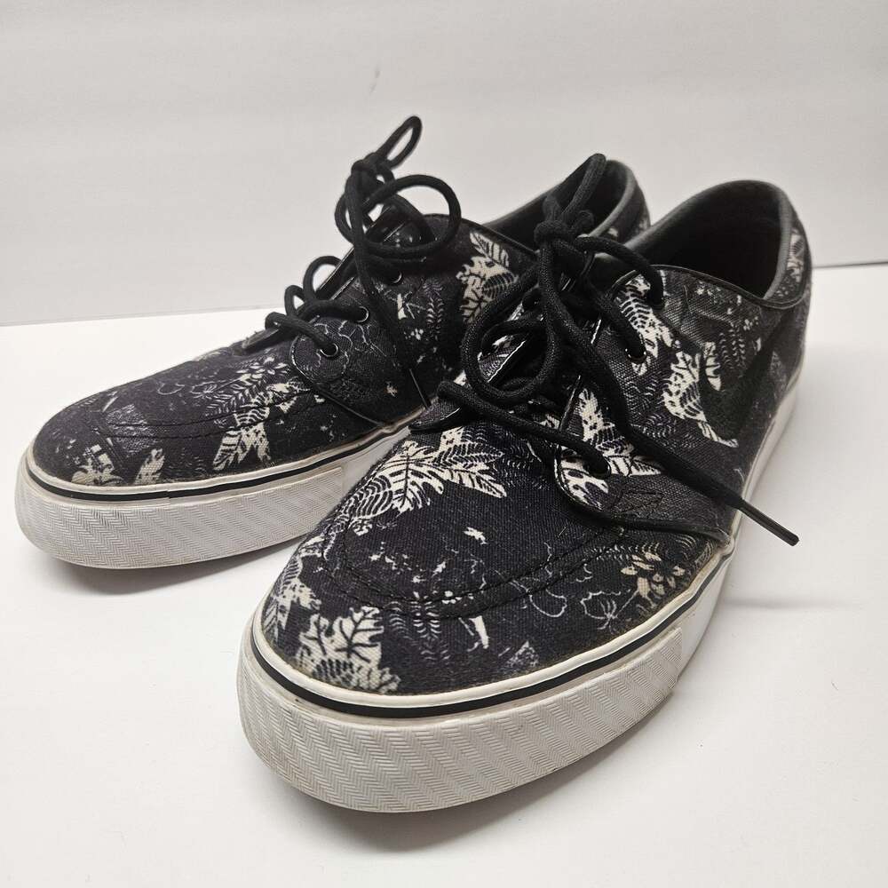 RARE Sz 10 - Nike Stefan Janoski Floral Black White Gum 333824-022 Men's Shoe